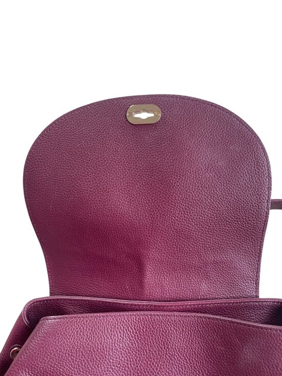 Draper James 100% Leather Pebbled Textured Lined Backpack Preppy Plum Purple main image 13